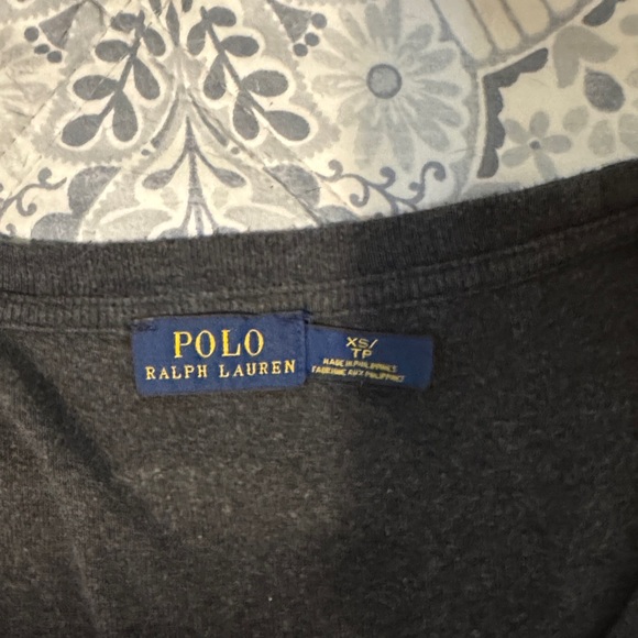 Polo by Ralph Lauren Women's Charcoal Long Sleeve Scoop neck T-Shirt - Picture 3 of 6